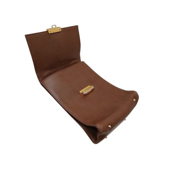 Vintage Cole Haan Long Rectangular Pebble Leather Satchel Bag 10x8 Quiet Luxury - Picture 4 of 16